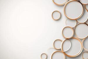 Abstract white and gold circle background. photo