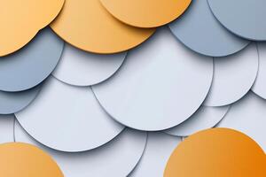 Abstract background with overlapping circles in orange and blue. photo