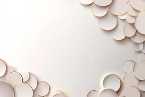 Elegant white and gold circle frame background. photo
