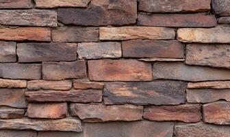 Rustic brown stone wall texture. photo