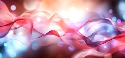 Abstract flowing fabric with bokeh lights. photo