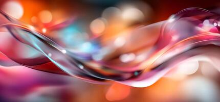 Abstract colorful wavy background with bokeh lights. photo