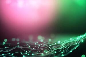 Abstract circuit board technology background with vibrant colors. photo