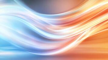 Abstract flowing curves of light in cool and warm colors. photo