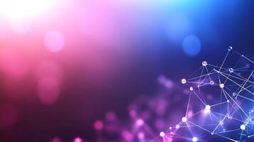 Abstract network connection glowing on dark background. photo