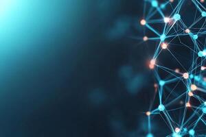 Abstract glowing network connection. photo