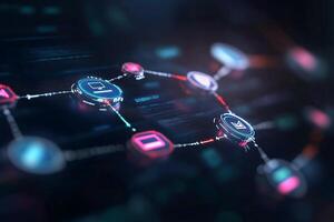 Futuristic digital network data connection. photo