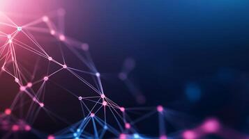 Abstract network connection background with glowing nodes and lines. photo