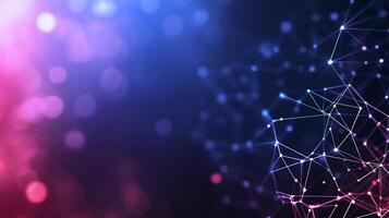 Abstract network connection background with bokeh. photo