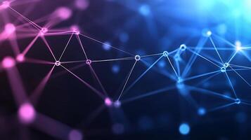 Abstract network connection background with glowing nodes and lines photo