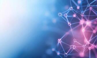 Abstract network connection nodes and lines. photo