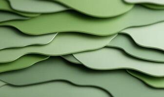 Abstract green layered wavy texture. photo