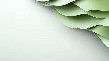 Abstract green wave layers on white background. photo