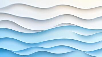Abstract wavy background with light blue and white gradient. photo