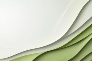Abstract green and white wavy paper design. photo