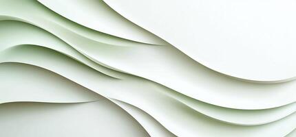 Abstract green and white wavy paper texture background. photo