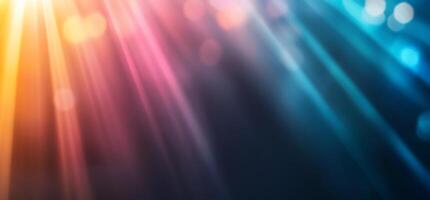 Abstract colorful light rays and bokeh. photo