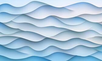 Abstract blue wavy papercut layers background. papercut photo