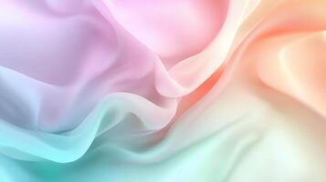 Pastel rainbow fabric texture with soft folds and flowing waves. photo