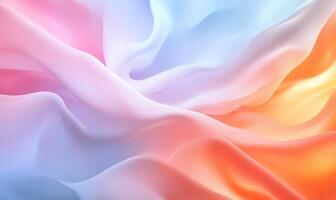 Abstract pastel fabric waves, flowing, smooth, colorful background. photo
