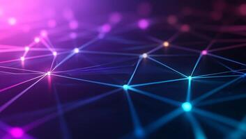 Abstract network connection, glowing nodes and lines.network photo