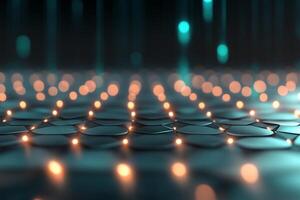 Abstract glowing network grid. photo