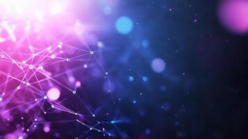 Abstract pink and blue network connection background. photo