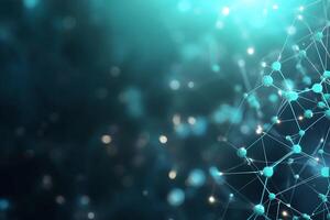 Abstract teal network connection. photo