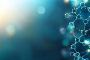 Abstract molecule structure on blurred background. photo