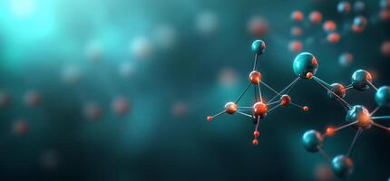 Abstract molecule model with atoms connected. photo