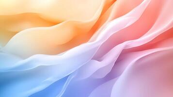 Abstract pastel fabric waves, soft flowing colorful texture. photo