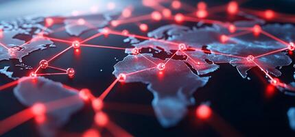 Global network connection map. photo