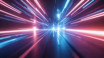 Abstract futuristic speed light streaks. photo