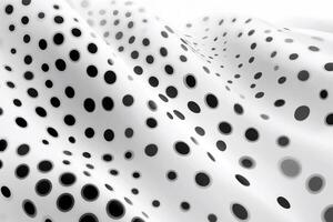 Abstract wavy background with grayscale polka dots. photo