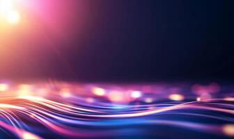 Abstract glowing wave background with bokeh lights. modern photo
