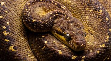 Close-Up of a Stunning Green Tree Python A Detailed Look at its Scales and Texture photo