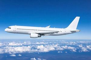 A large passenger jet flying in the sky photo