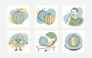 Vibrant Cantaloupe Color Blob Collection for Creative Design Projects vector