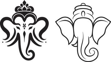 two different designs of the elephant and the elephant head vector