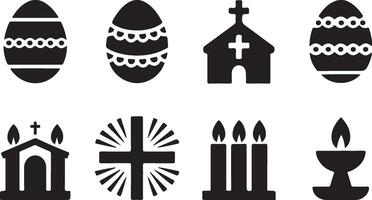 easter icons set illustraion vector