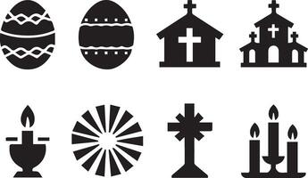 easter symbols set design vector