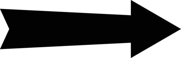 Black arrow on white background. Arrow pointing right. Arrow shape element vector
