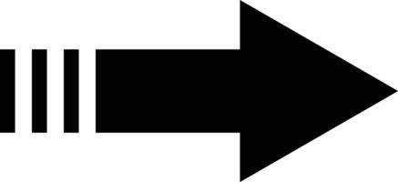 Black arrow right direction. Arrow shape element. Simple arrows on white background vector