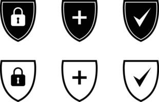 Security shield icon. Security shield symbols with check mark and padlock. Lock security icon. Safety, protection, and shield concept vector