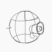 a drawing of a sphere with a megaphone attached to it vector