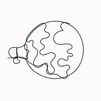 a drawing of a globe with a megaphone line drawn around it vector