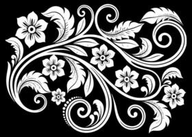 Floral design on black background vector