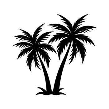 Two Palm Trees Against a White Background vector