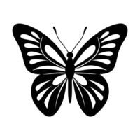 Elegant Black Butterfly Silhouette with Abstract Icon Design vector