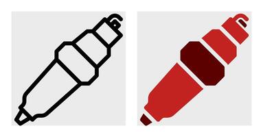 Detailed spark plug icon in line and filled styles. Great for mechanic services, car part catalogs, and automotive branding. vector